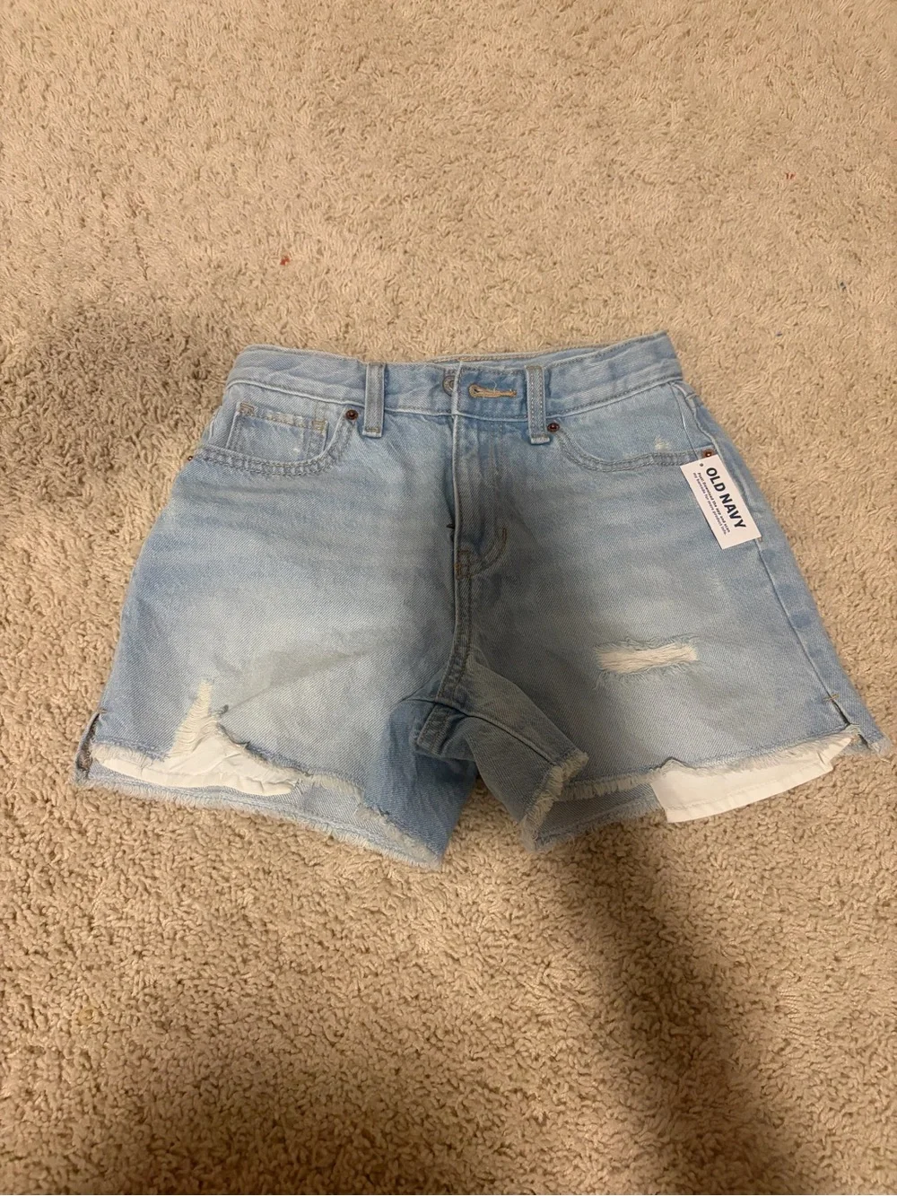 Old Navy Light Blue Distressed Kids Denim Shorts